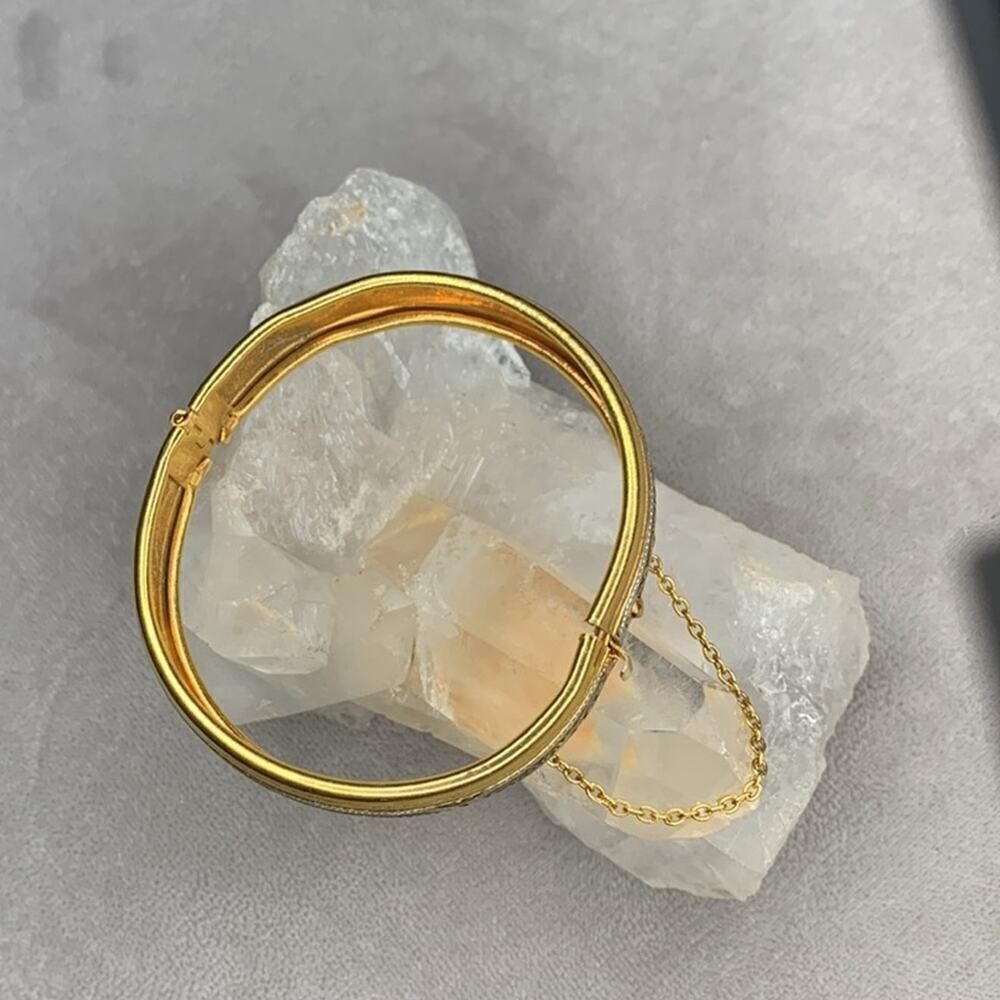 Gorgeous Vintage Scroll Pattern, Enameled Gold To… - image 2